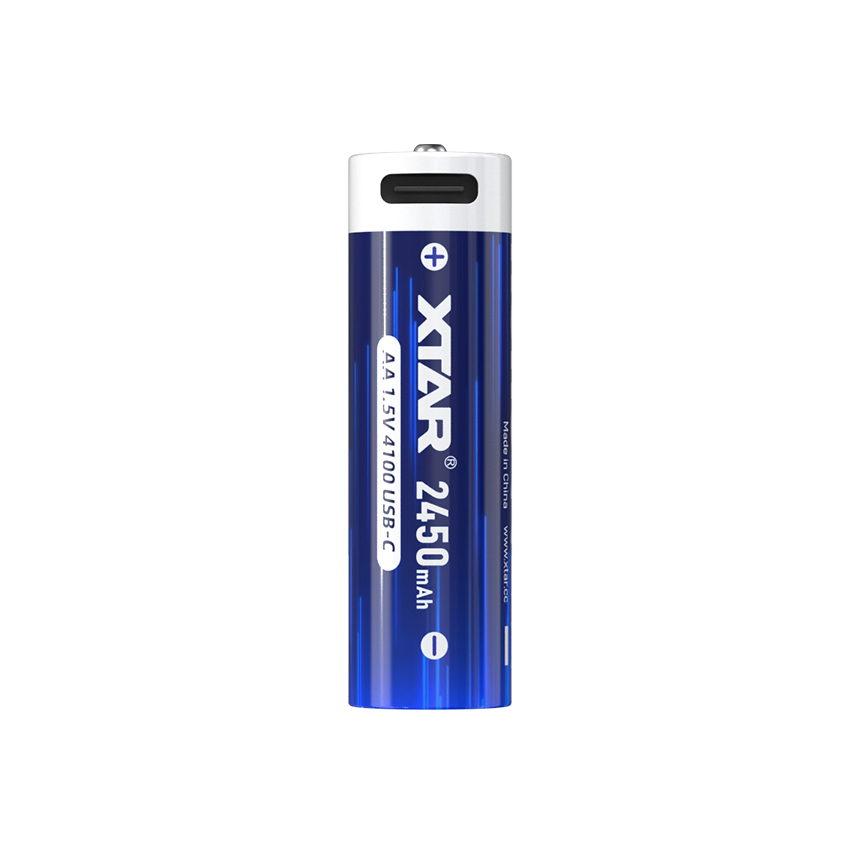 XTAR AA Lithium 4100mWh/2450mAh USB-C Battery with Low Voltage Indicator